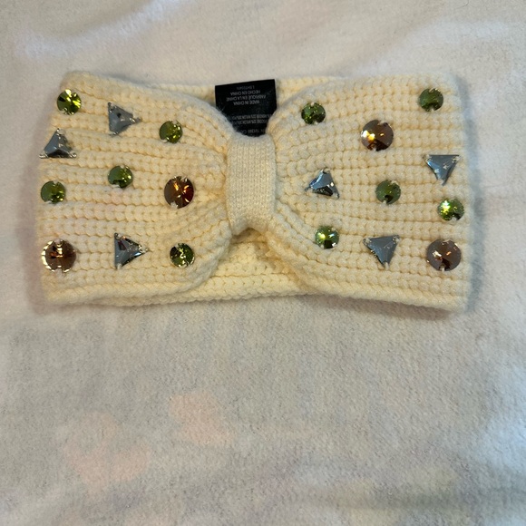 NWOT Anthropologie Lele Sadoughie Misha Embellished Cream Headband, One size - Picture 6 of 8